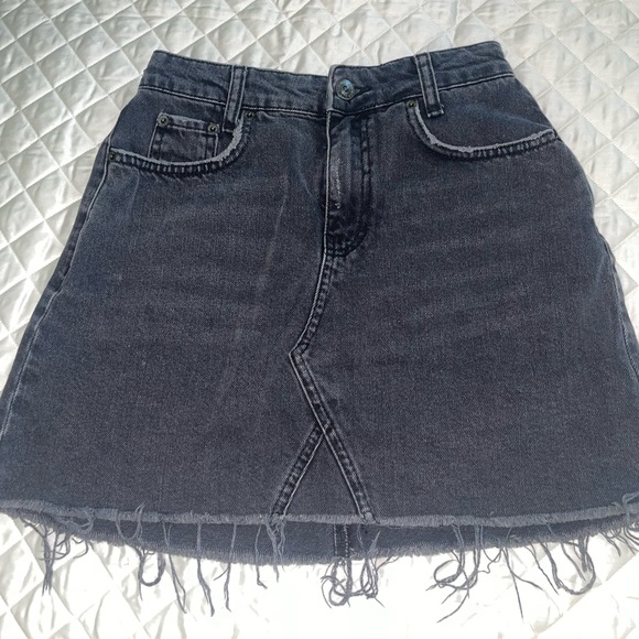 BDG Black Distressed Jean Skirt - Picture 2 of 3